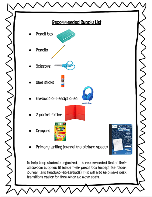 Class Supply List